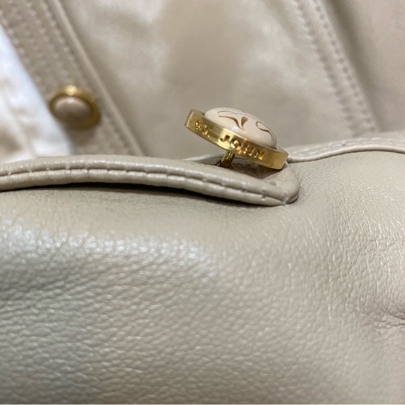 St. John Sport Leather Jacket in Tan / Cream Size Small - Picture 8 of 15